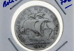 Moeda de Prata de 10 Escudos da Caravela - 1954