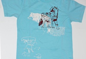 T-Shirt de Criança Unissexo Azul Estampada