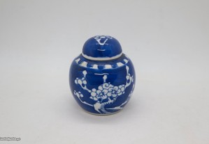 Pote Porcelana Chinesa Decoração Ginger a Azul e Branco XIX 6,5 cm