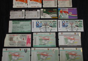 Bilhetes antigos Benfica Sporting Champions taça