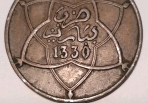 Moeda de 10 Mazunas 1912 de Marrocos