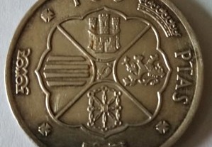 Cem pesetas de 1966-66 prata Spain