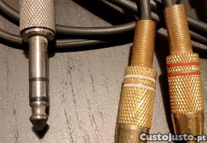 Cabo Áudio Premium Jack 6.35mm para RCA, Estúdio/DJ/HIFI
