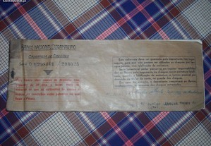 Livro de cheques antigo Anos 50 Banco Nac. Ultrama