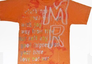 T-Shirt de Criança Unissexo Laranja Estampada