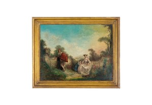 Pintura família jardim Romantismo século XIX