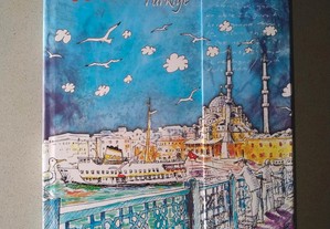 Caderno Istanbul Turkiye com folhas brancas lisas NOVO
