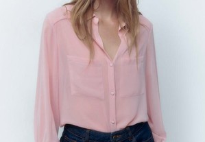 Blusa rosa da Zara nova com etiqueta
