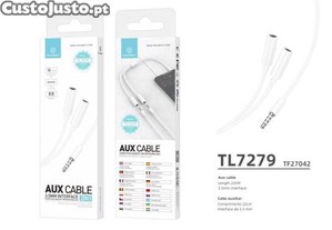 Cabo De Audio Branco 3,5 Mm