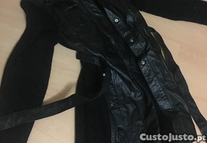 Casaco de Pele e Malha