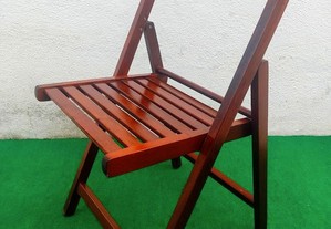 Cadeira de jardim varanda dobrável rebatível em madeira mogno