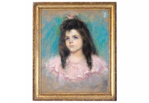 Pintura menina vestido Comunhão Impressionismo século XIX
