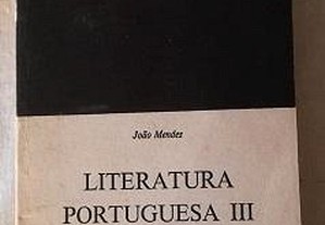 João Mendes Literatura Portuguesa III Ed Verbo