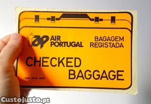 Autocolante Vintage TAP Air Portugal Bagagem Registada Coleo