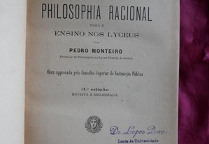 Compêndio de Filosophia Racional Pedro Monteiro 1894.