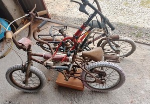 lote de 4 bicicletas de criança para restauro BMX 16 dobraveis M12 M14