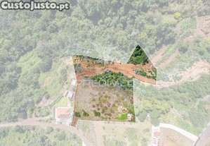 Terreno com palheiro vista mar e montanha no santo da serra