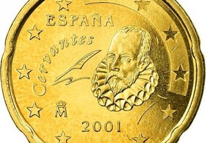 Moeda de Euro - Espanha 20 Cêntimos 2001