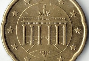 Moeda de Euro - Alemanha 20 Cêntimos 2012 D