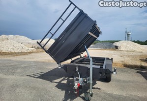 Atrelado Reboque Plataforma Estrado Carga Geral Tri-Basculante Eletrico Com Bateria E Comando Rodas Jipe Grandes Nissan