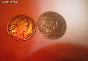 moeda 50 centavos 1930 Cabo Verde 5 escudos 1940