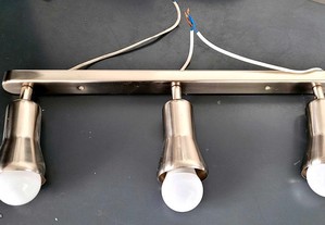 Suporte de 3 lâmpadas Aço Inox
