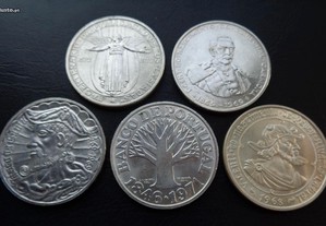 Lote 5 moedas 50 escudos prata