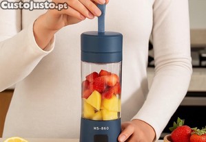  Liquidificador Portátil HS-860 com Display Digital LED   400ml   USB Recarregável