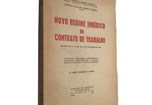 Novo regime jurídico do contrato de trabalho - José Manuel Simões Correia / António Rodolfo Simões Correia