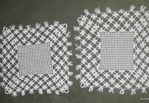 2 Panos Quadrados em Crochet Ponto Fino