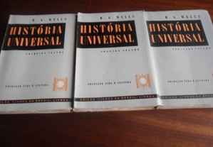 "História Universal" de H. G. Wells   3 Volumes - Obra Completa
