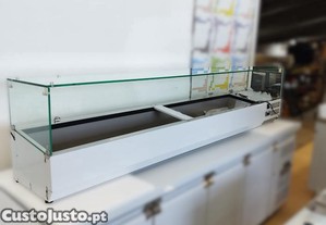 Vitrine de ingrediente c/ topo em vidro e capacidade para 10 GN 1/4 (2000x335x435mm)