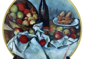Prato em porcelana com representação de pintura de Cézanne
