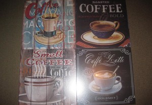 Coleção de 4 Quadros/Placas" Café" Novos!