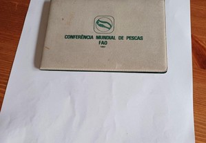 CONFERENCIA Mundial de PESCAS FAO de 1984 Carteira de 1 moeda em Cupro-Niquel