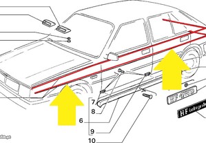NOVO - Kit Autocolantes Faixas Laterais para Lancia Delta HF 4WD Integrale (Vermelho)