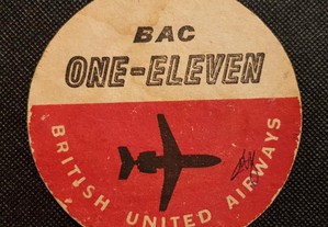 Base para copos em cartão da Companhia aérea Briti