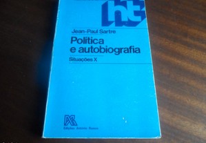 "Politica e Autobiografia, Situações X" de Jean-Paul Sartre - 1ª Edição de 1977