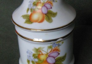 Pote Vintage Porcelana Portuguesa c/ Pera e Flores