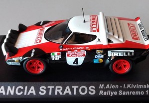 * Miniatura 1:43 Lancia Stratos | M. Alen / I. Kivimaki Rally Sanremo 1978
