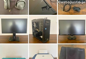 Kit Completo Gaming/Trabalho - 2 Monitores + Vrios Perifricos