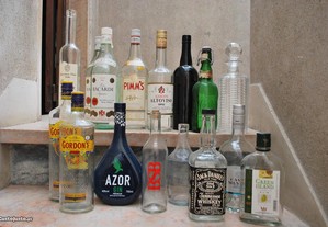Garrafas de bebidas alcoólicas vazias, para decoraçao ou bricolage