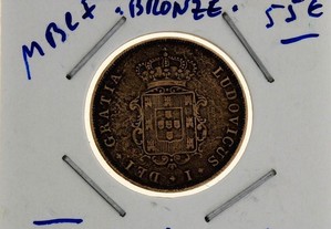 Moeda de bronze de D. Luiz I III REIS 1874 MBC+