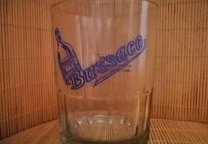 Antigo copo em vidro com publicidade dos sumos Bussaco