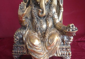 Escultura resina Deus ganecha india segunda metade