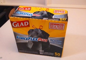 50 Sacos Lixo Reforçados GLAD ForceFlexPlus 113,6L