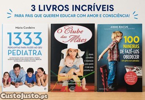 Lote 3 Livros Parentalidade: Pediatria + Educação + Apoio Mãe