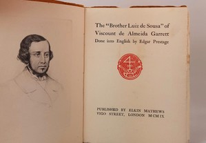 Almeida Garrett "Brother Luiz de Sousa" Edgar Prestage 1909 Dedicatória