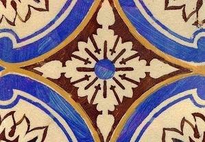 Azulejo antigo policromado