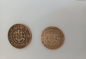 1 escudo e 50 centavos em BRONZE de 1924 da 1ª República Raras no estado de MBC+ conforme as fotos